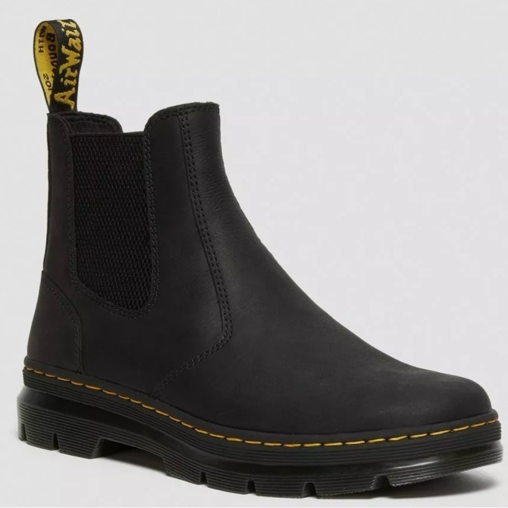 Dr Marten sz 7 Embury Chelsea boot black Wyoming leather in great pre owned cond
